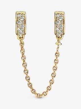 PANDORA Clear Pav�� Safety Chain Clip Charm